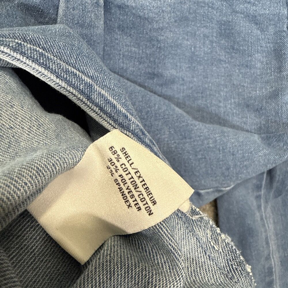 Bagatelle Collection Denim Puff Sleeve Shirt Jacket Medium Collared Snap Button - Picture 9 of 11